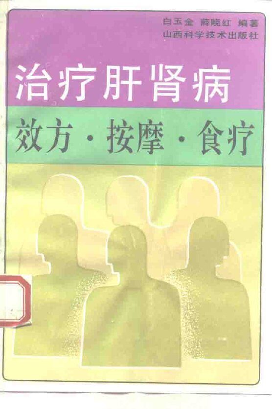 治疗肝肾病效方、按摩、食疗 封面