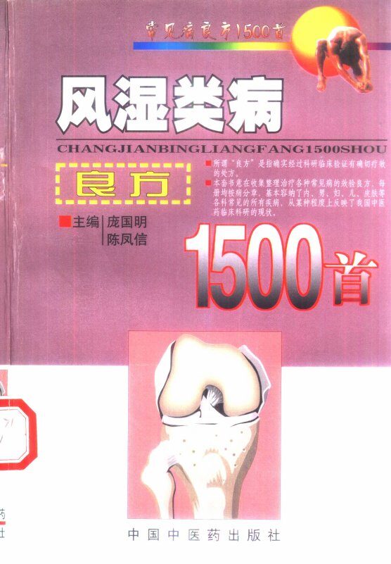 风湿类病良方1500首 封面