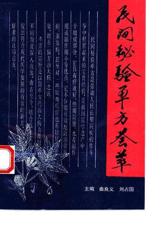 民间秘验单方荟萃 封面