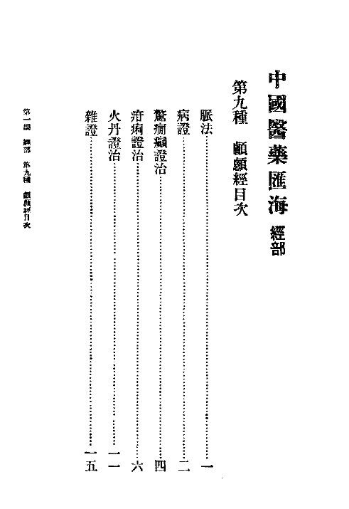 中国医药汇海  14  第九种  颅？经目次 封面