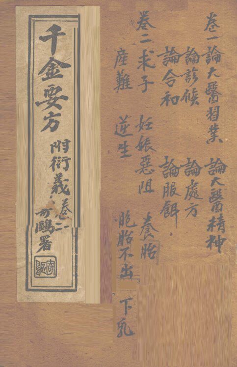 千金要方  卷1 封面