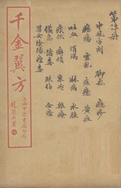 千金翼方  卷第16 封面