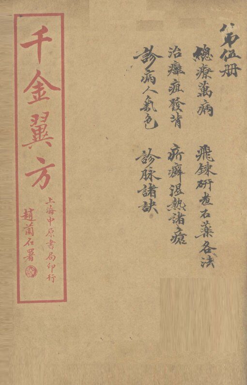 千金翼方  卷第21 封面