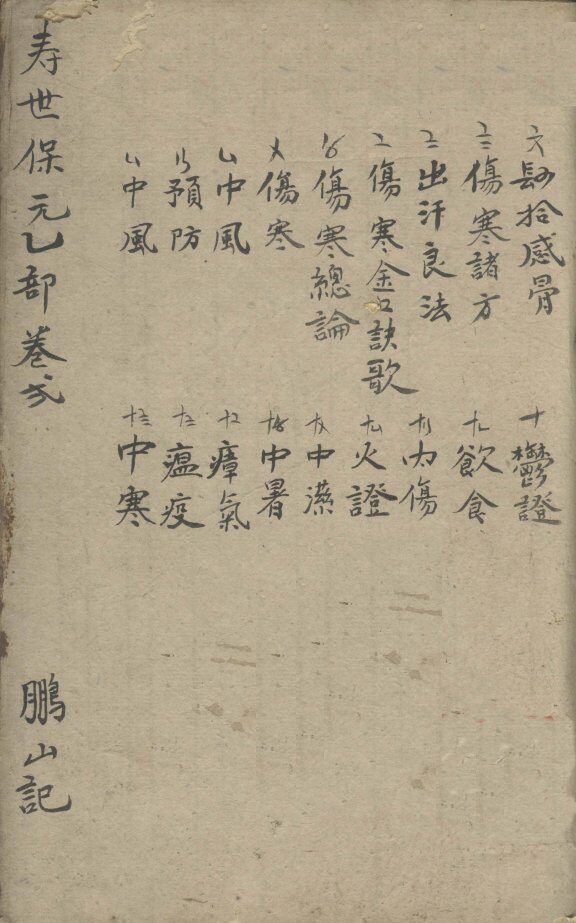 增补寿世保元  乙集二卷 封面