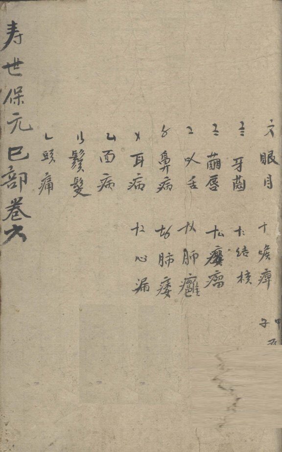 增补寿世保元  巳集六卷 封面