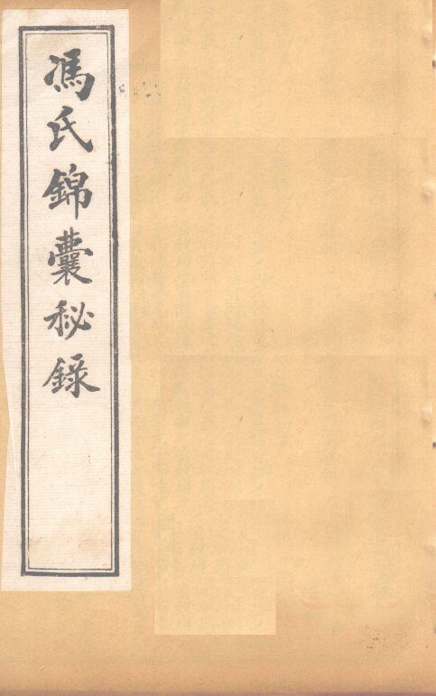 冯氏锦囊秘录杂症大小合参  卷7、卷8 封面