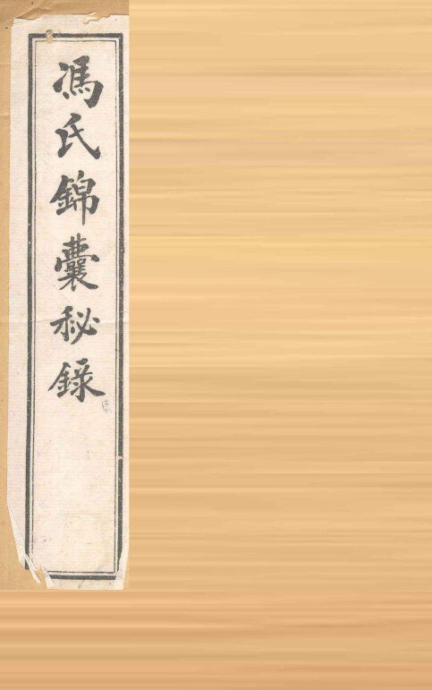 冯氏锦囊秘录杂症痘疹药性主治合参  卷首、卷1 封面