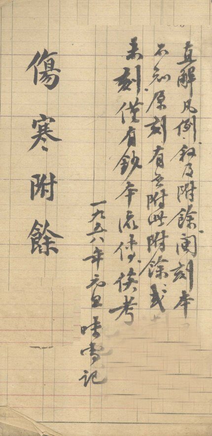 伤寒附余 封面