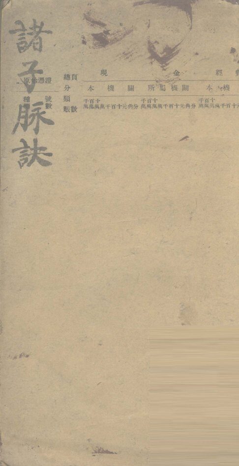 诸子脉诀 封面