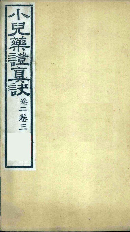 小儿药证真诀  卷2-3 封面