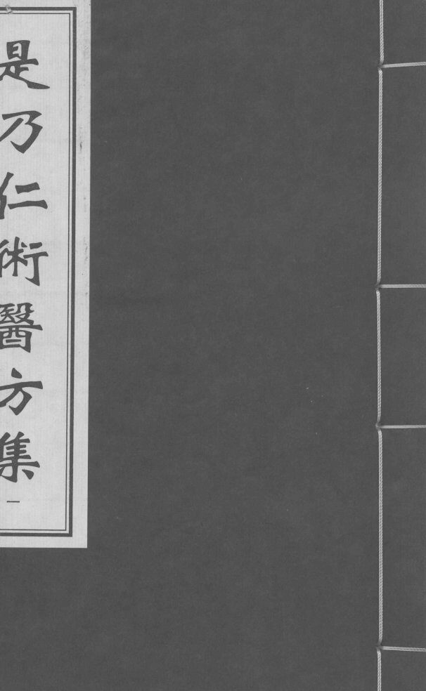 是乃仁术医方集  1 封面