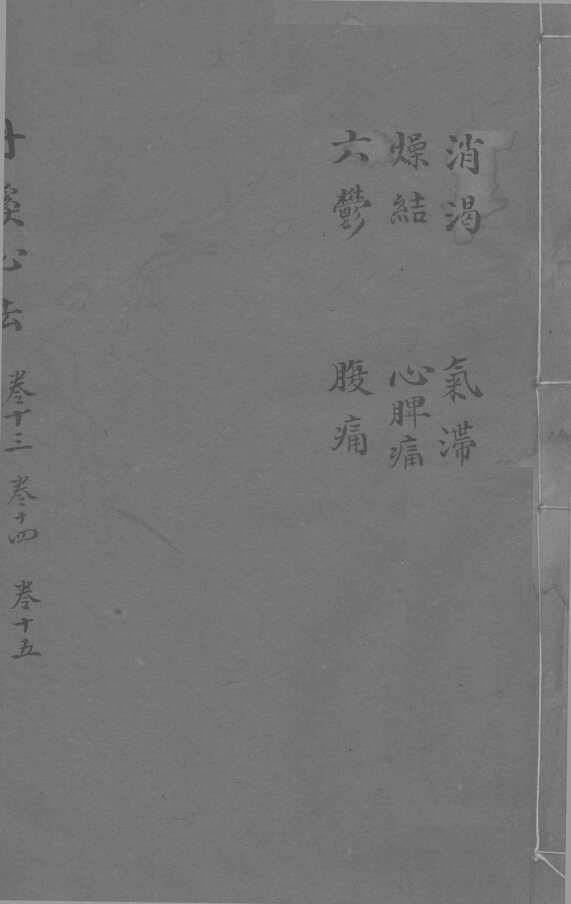 丹溪心法  卷14-15  消渴  燥结  气渫  心脾病  腹痛 封面