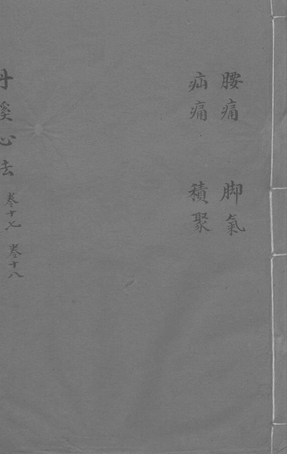 丹溪心法  卷17-18  腰痛  疝痛  脚气  箦聚 封面