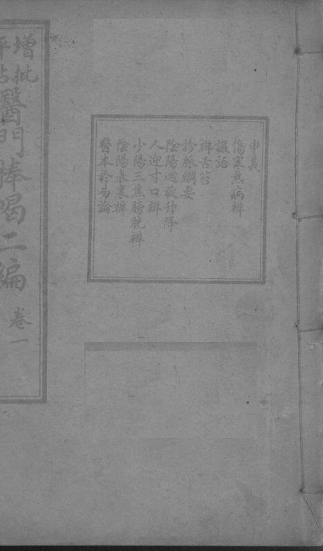 医门棒喝二集伤寒论本旨  卷1 封面