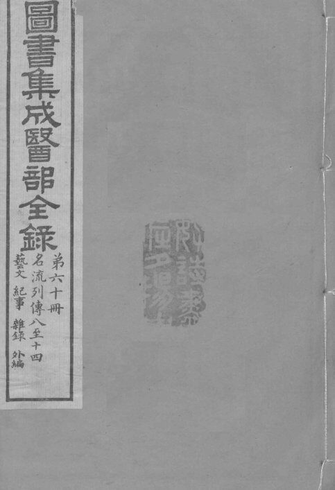 图书集成医部全录  第60册 封面