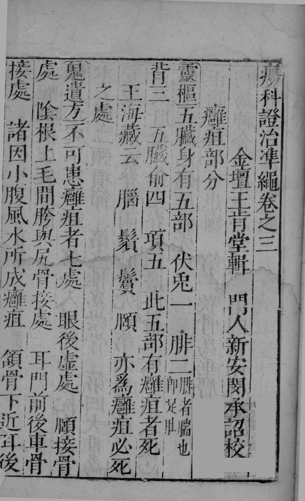 疡科证治准绳  卷3  上 封面