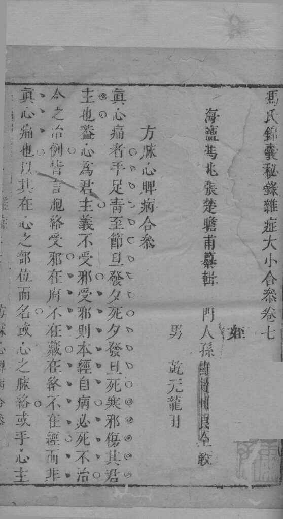 冯氏锦囊秘录杂症大小合叅  卷7 封面