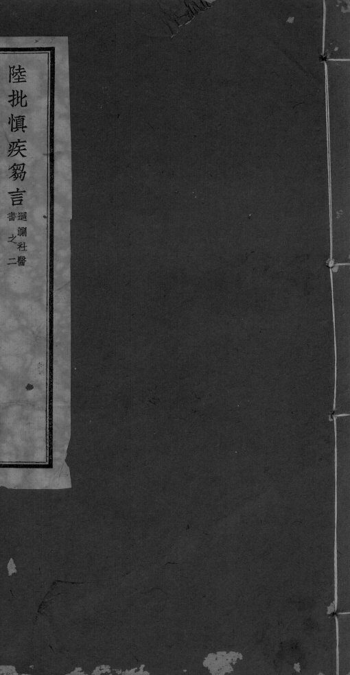 陆批慎疾刍言 封面