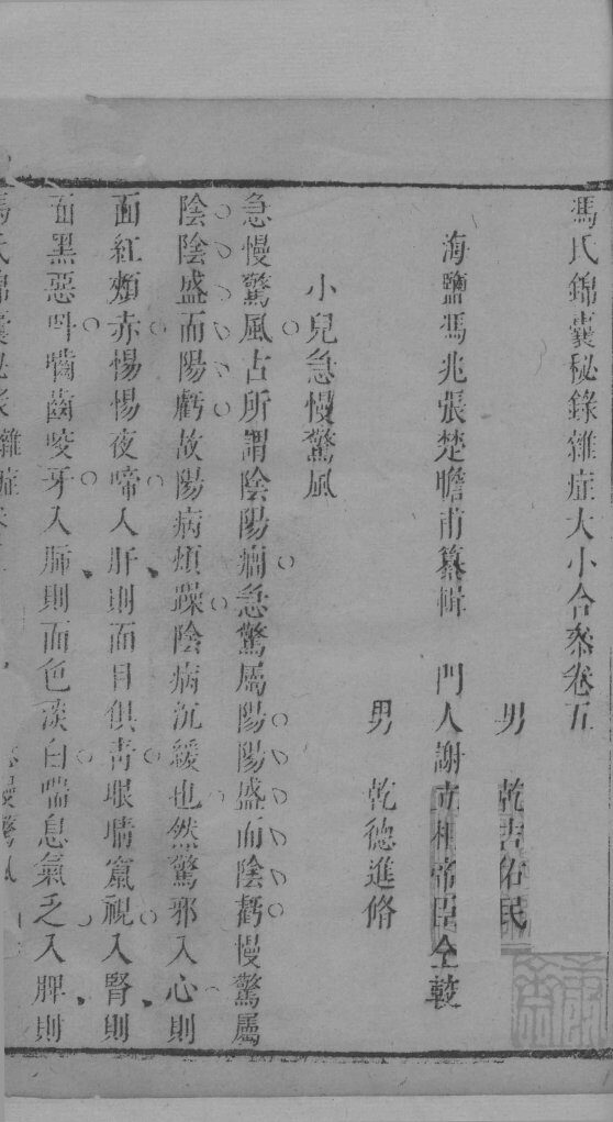 冯氏锦囊秘录杂症大小合叅  卷5  1 封面