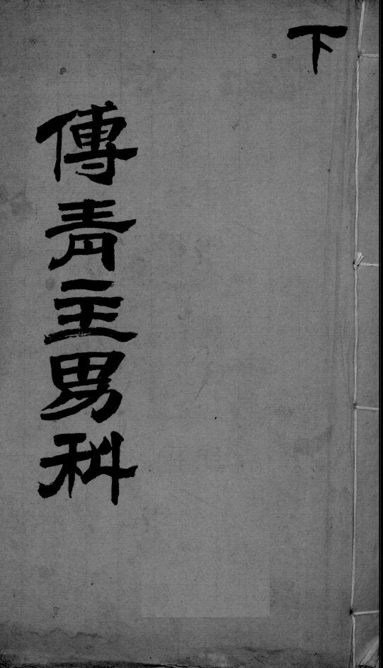 傅青主男科  下 封面