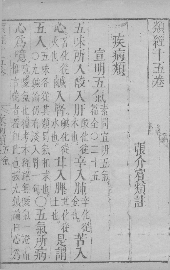 张氏类经 卷15 封面