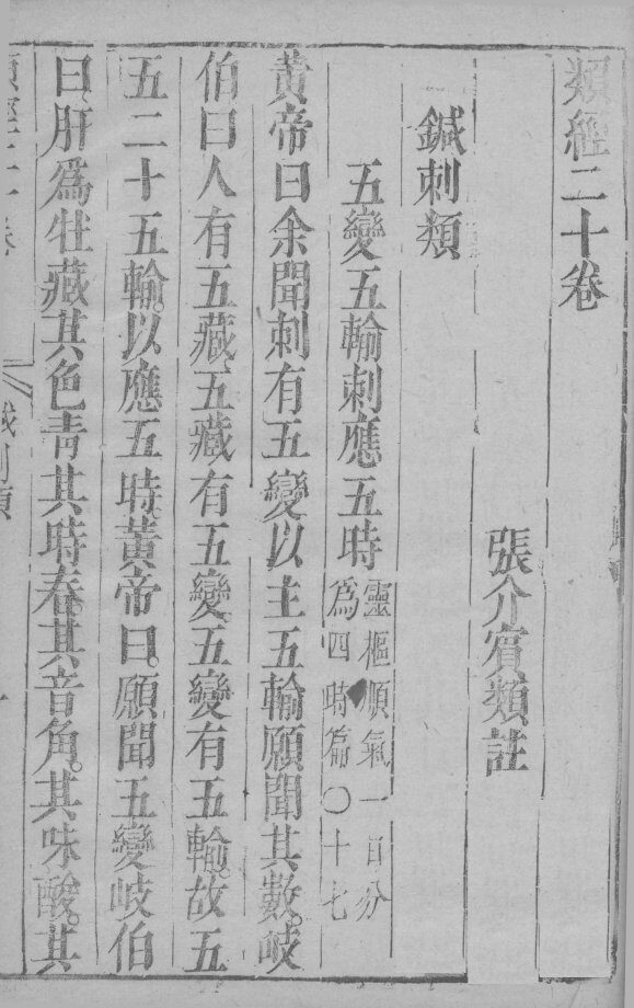 张氏类经 卷20 封面