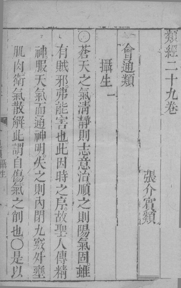张氏类经 卷29 封面