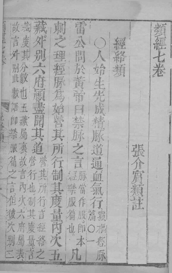 张氏类经 卷7 封面