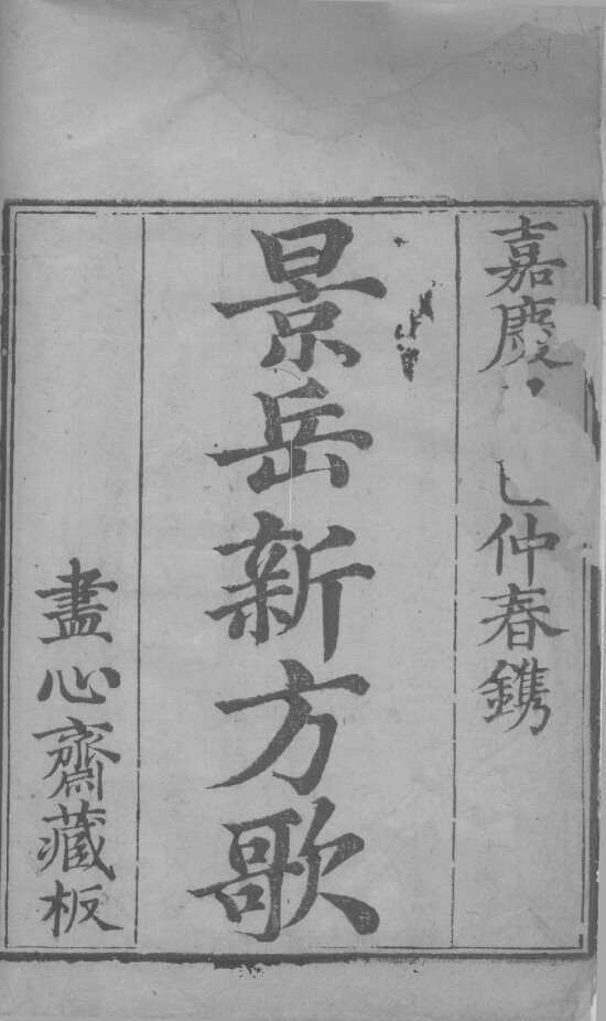 景岳新方歌 封面