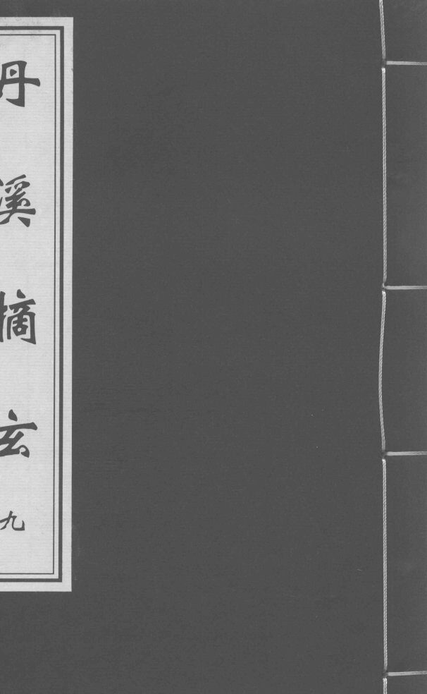 丹溪摘玄  卷9 封面