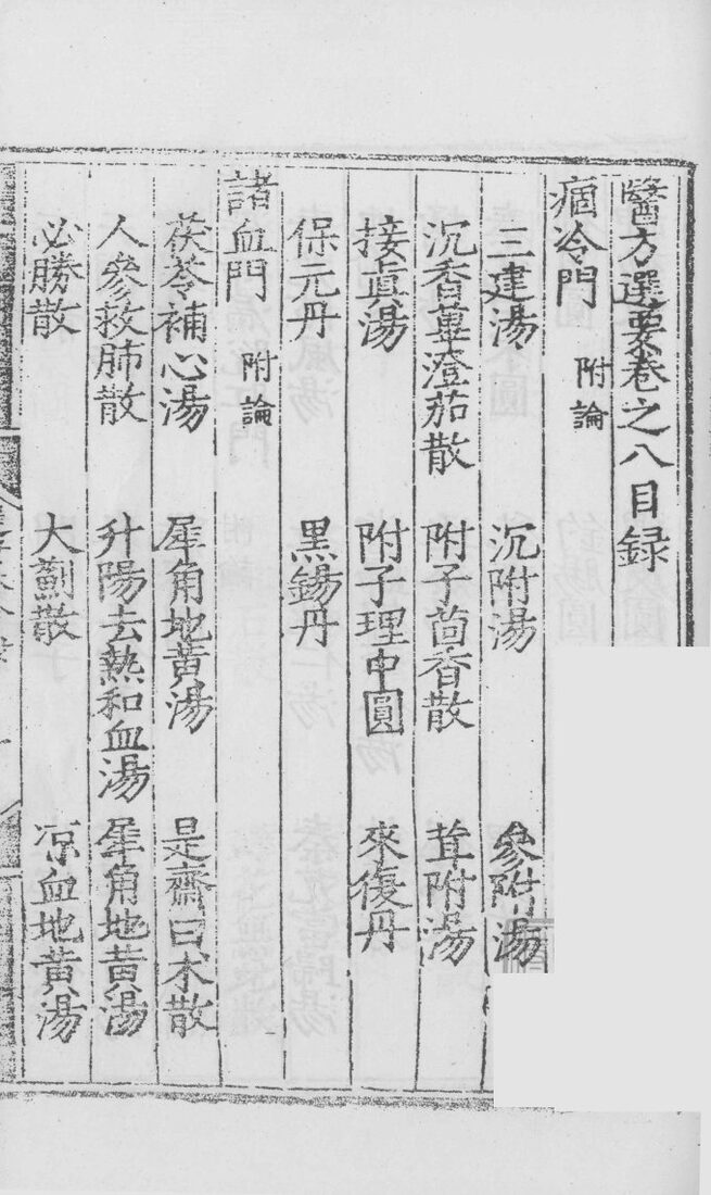 医方选要  卷8 封面