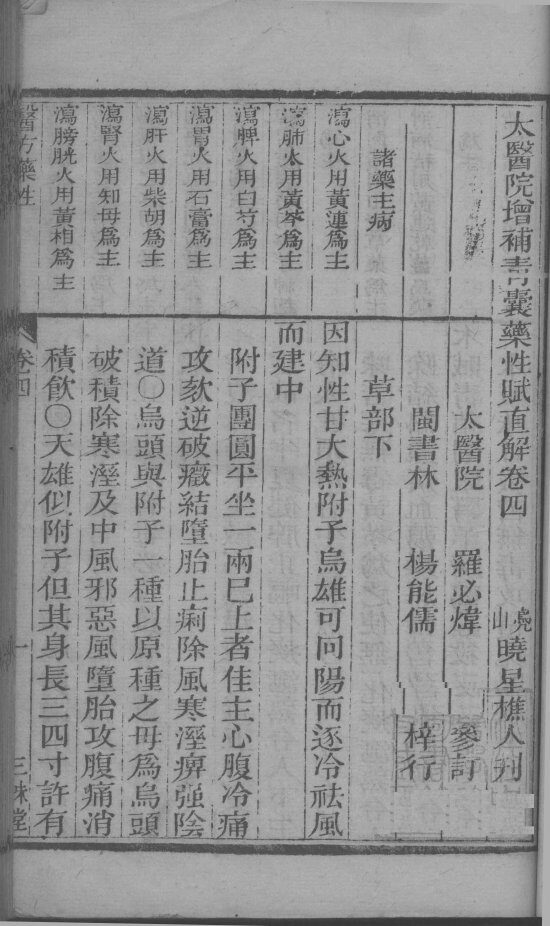 大医院增补青囊药性赋  直解卷4-6 封面