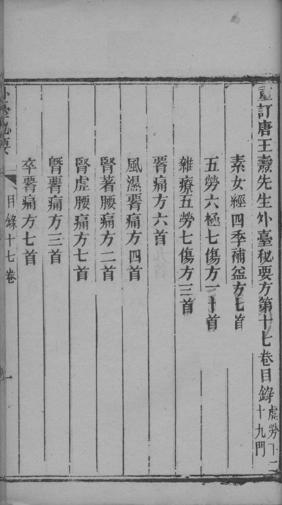 外台秘要  17卷 封面