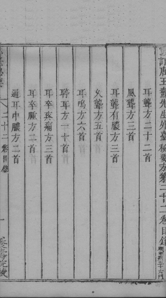 外台秘要  22卷 封面