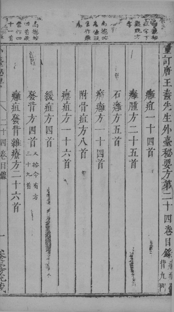外台秘要  24卷 封面