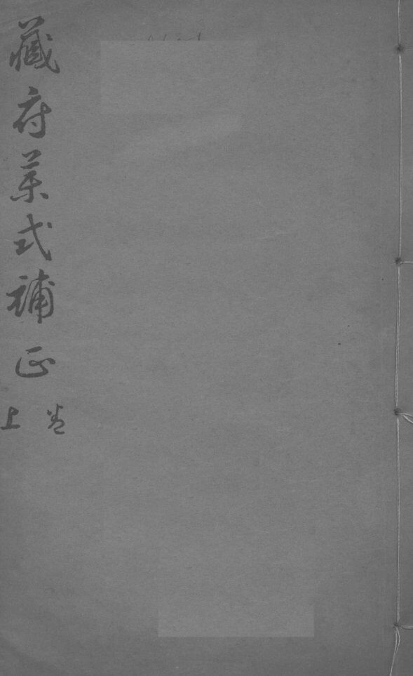 藏府药式补正  卷上 封面