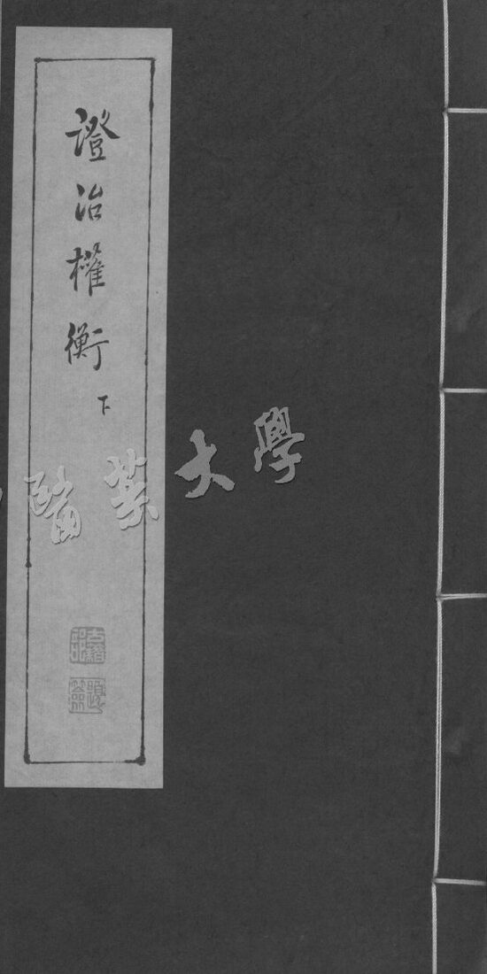 证治权衡 下 封面
