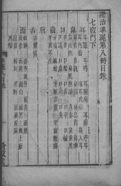 六科证治准绳  8 封面
