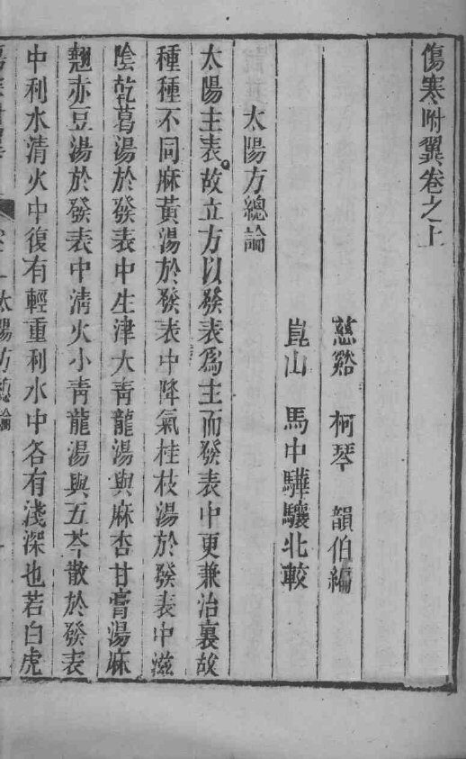 伤寒附翼  卷上 封面