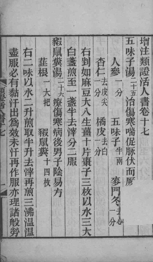 伤寒类证活人书  卷17 封面