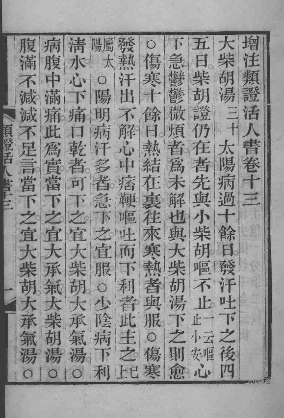 伤寒类证活人书  卷13 封面