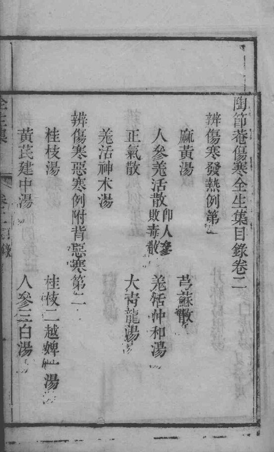 伤寒全生集  卷2 封面
