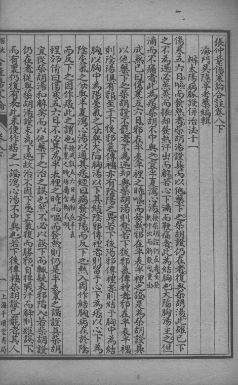 百大名家合注伤寒论  卷8  下 封面