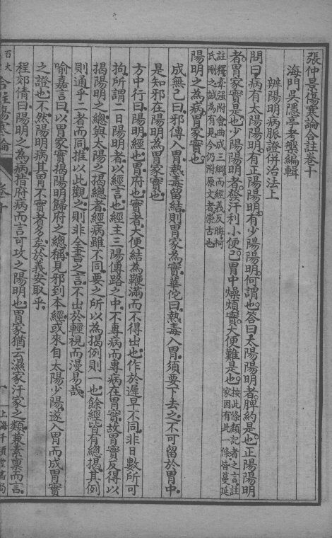 百大名家合注伤寒论  卷10 封面