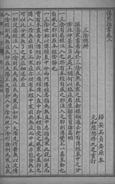 伤寒指掌  卷2 封面
