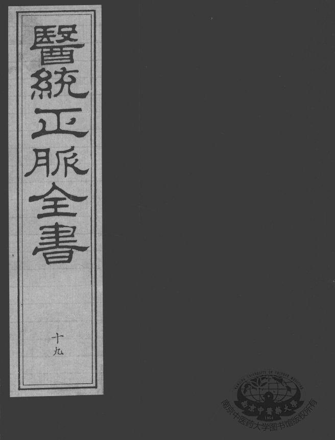 医统正脉全书  19 封面