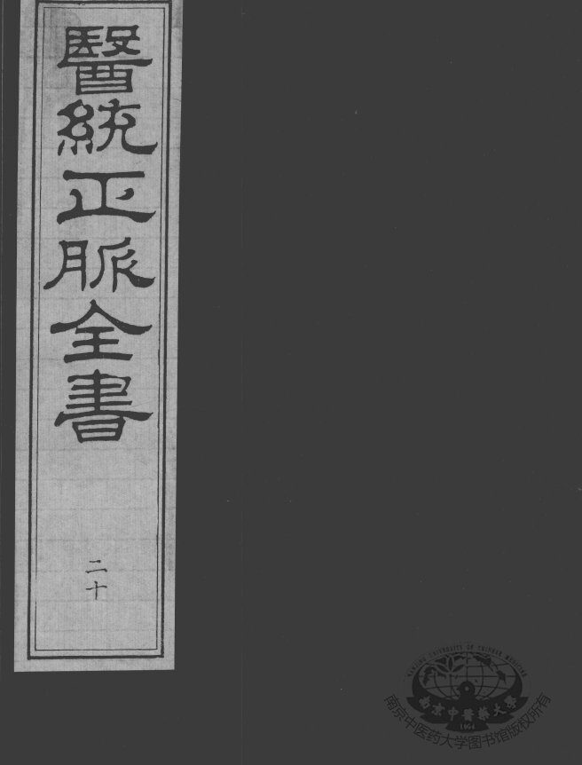医统正脉全书  20 封面