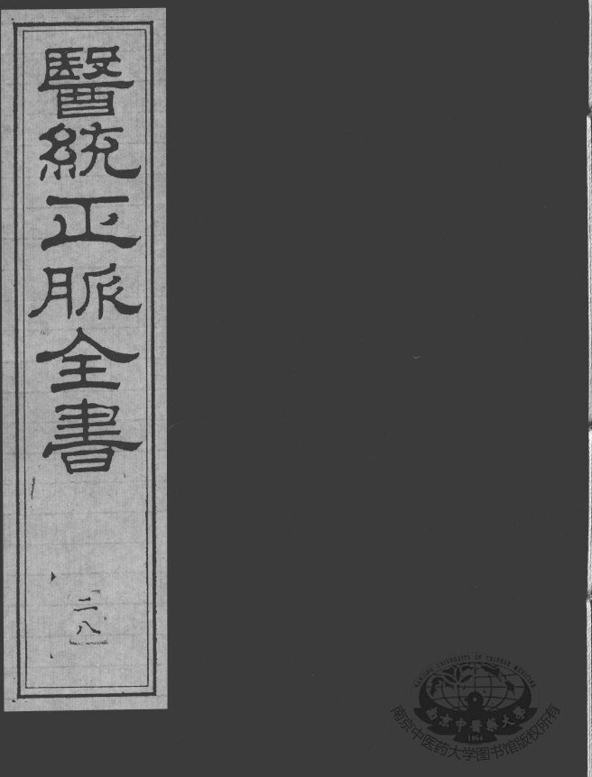 医统正脉全书  28 封面