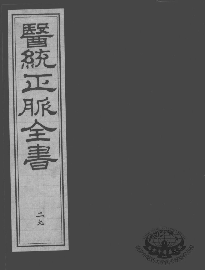 医统正脉全书  29 封面