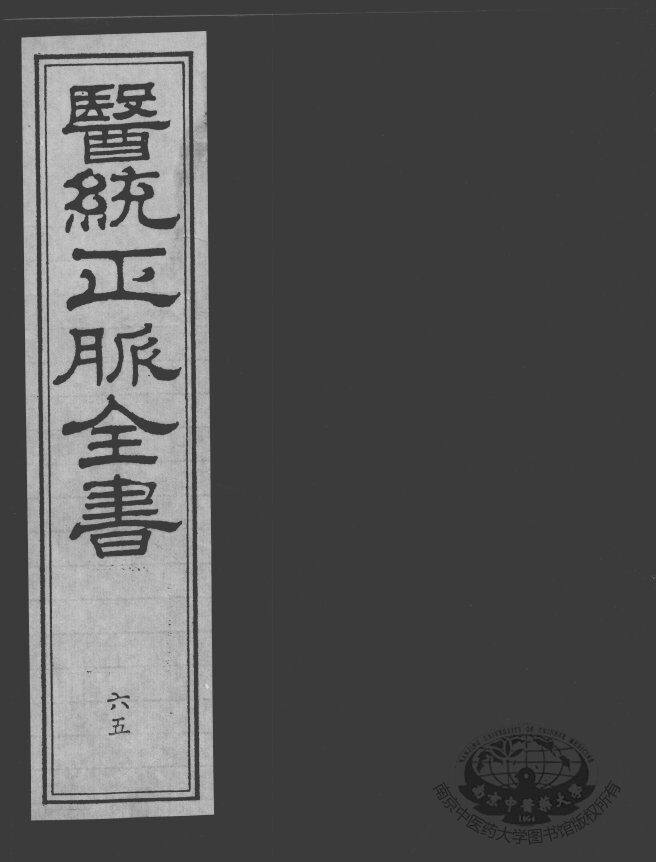 医统正脉全书  65 封面
